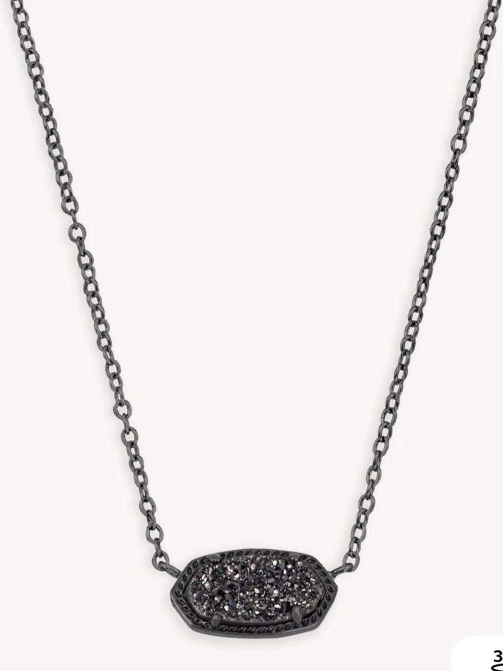 Kendra Scott Elisa Pendant Necklace Black Drusy